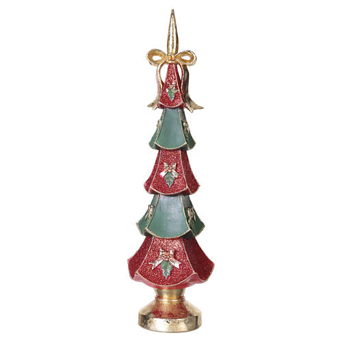 Albero natalizio Bagutta Tendence rosso oro e verde glitterato 55 cm resina 3