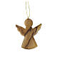 Angelo di natale 6x5 cm legno d'ulivo Terrasanta da appendere s1