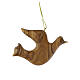 Colomba decoro albero in legno d'ulivo Terrasanta 4x7 cm s1