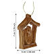 Capanna con Natività 7x6 cm legno d'ulivo Terrasanta da appendere s2