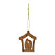 Capanna con Natività 7x6 cm legno d'ulivo Terrasanta da appendere s3