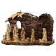 Belén 11 piezas completo y cabaña madera de olivo Tierra Santa 15x25x15 cm s1
