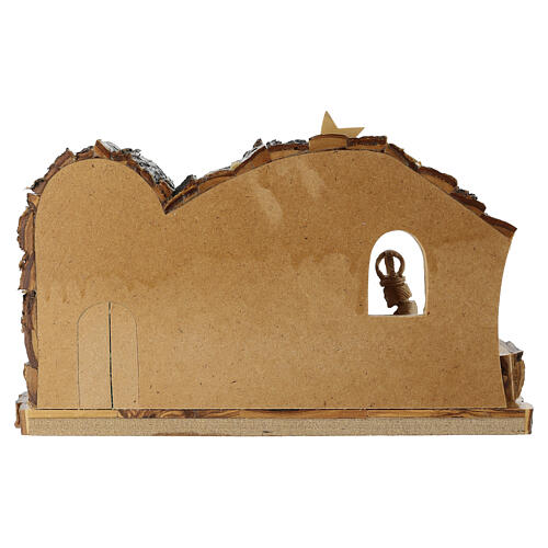 Presepe 11 pz completo e capanna legno d'olivo Terrasanta 15x25x15 cm 9