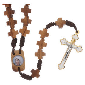 Terços e Porta Terços Nossa Senhora de Medjugorje: Terço oliveira contas em cruz Terços e Porta Terços Nossa Senhora de Medjugorje: Terço oliveira contas em cruz