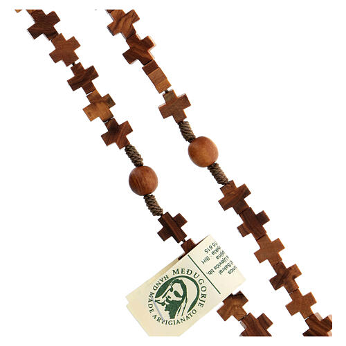 Rosary in olive wood with cross grains 3