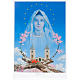 Druck Madonna von Medjugorje mit Kirche und Blumen s1