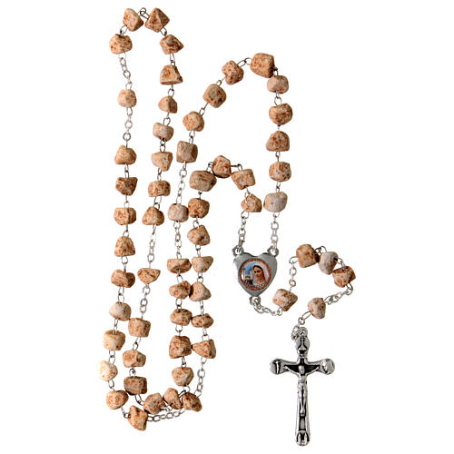 Rosary with grains in red stone with Our Lady of Medjugorje 4