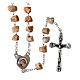 Rosary with grains in red stone with Our Lady of Medjugorje s1
