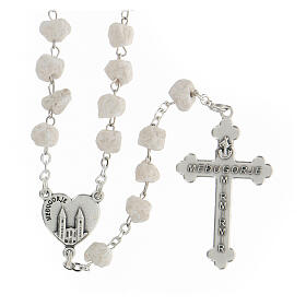 Rosary with grains in white stone with Our Lady of Medjugorje