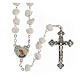 Rosary with grains in white stone with Our Lady of Medjugorje s1