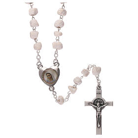 Terços e Porta Terços Nossa Senhora de Medjugorje: Terço pedra branca Nossa Senhora Medjugorje