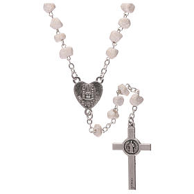 Terços e Porta Terços Nossa Senhora de Medjugorje: Terço pedra branca Nossa Senhora Medjugorje