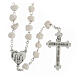 Rosary with grains in white stone with Our Lady of Medjugorje s2