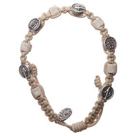 Pulseiras Dezena Terço da Paz: Pulseira Medjugorje fio medalha pedra