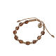 Bracelet perles en bois d'olivier 9 mm sur corde s9