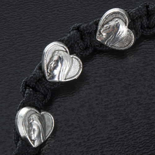 Bracelet in cord with heart medals 2