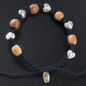 Bracelet in olive wood and hearts, Medjugorje
