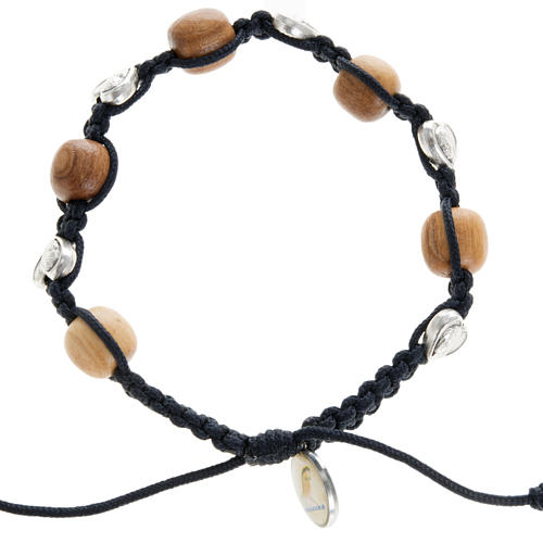 Bracelet in olive wood and hearts, Medjugorje 1