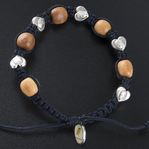 Bracelet in olive wood and hearts, Medjugorje 2