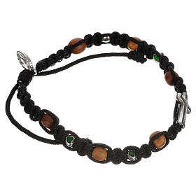 Pulseiras Dezena Terço da Paz: Pulseira cruz corações contas oliveira