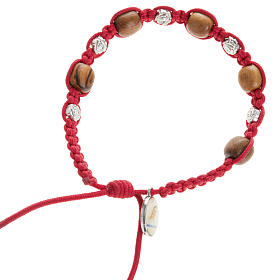 Pulseiras Dezena Terço da Paz: Pulseira com oliveira e rosas Pulseiras Dezena Terço da Paz: Pulseira com oliveira e rosas