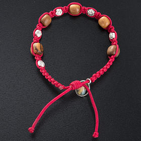 Pulseiras Dezena Terço da Paz: Pulseira com oliveira e rosas Pulseiras Dezena Terço da Paz: Pulseira com oliveira e rosas