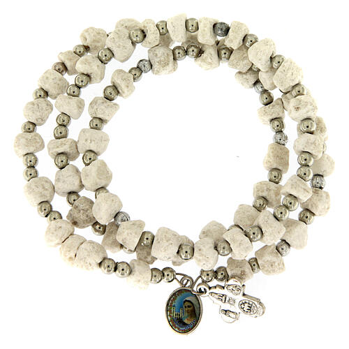 Bracelet with spring in white stone 1
