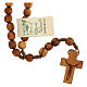 Medjugorje rosary with clasp, olive wood 7x8mm s1