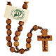 Medjugorje rosary with clasp, olive wood 7x8mm s2