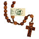 Medjugorje rosary with clasp, olive wood 7x8mm s3
