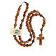 Medjugorje rosary with clasp, olive wood 7x8mm s5