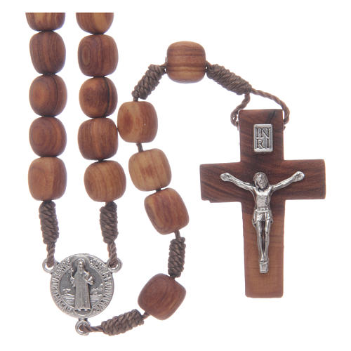 Olive wood Medjugorje rosary with cross 9mm 1