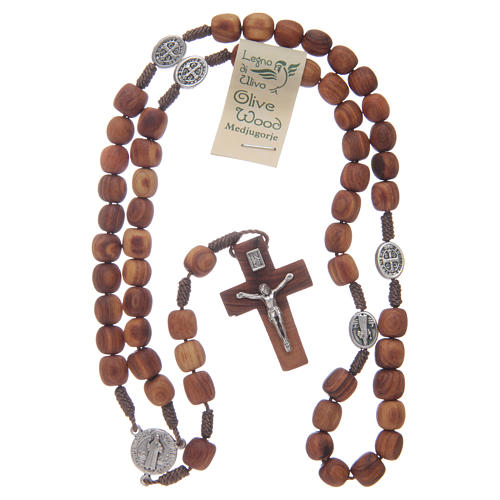 Olive wood Medjugorje rosary with cross 9mm 4