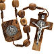 Olive wood rosary with Saint Benedict medal s1