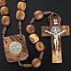 Olive wood rosary with Saint Benedict medal s2