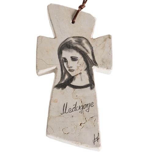 Croix pierre avec tête de la Vierge Marie 1