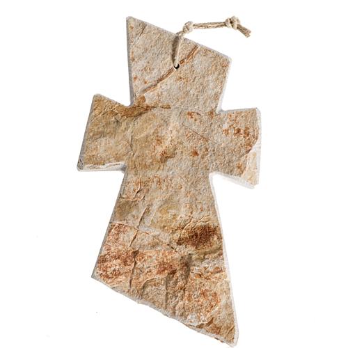 Croce pietra rossa Medjugorje 13X8cm 1