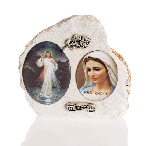 Piedra de Medjugorje imagen de Maria y Jesús 1