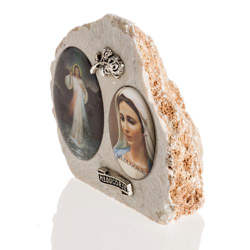 Piedra de Medjugorje imagen de Maria y Jesús 3