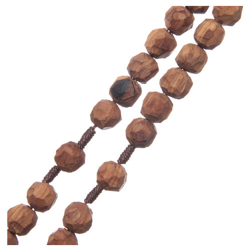 Medjugorje rosary with olive wood, cord, heart medal 3