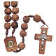 Medjugorje rosary with olive wood, cord, heart medal s1