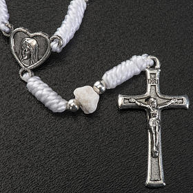 Bracciali, coroncine della pace, decine: Decina Medjugorje pietra corda bianca crociera cuore