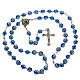Medjugorje rosary with blue PVC roses and metal s2