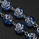 Medjugorje rosary with blue PVC roses and metal s4