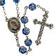 Medjugorje rosary with blue PVC roses and metal s1