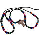 Medjugorje rosary, grains, cord, multicoloured glass cross s2