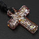 Medjugorje rosary, grains, cord, multicoloured glass cross s3