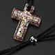 Medjugorje rosary, grains, cord, multicoloured glass cross s5