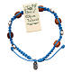 Single-decade Medjugorje bracelet, light blue cord and olive gra s2