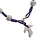 Medjugorje bracelet, purple cord, stone, tau cross s1